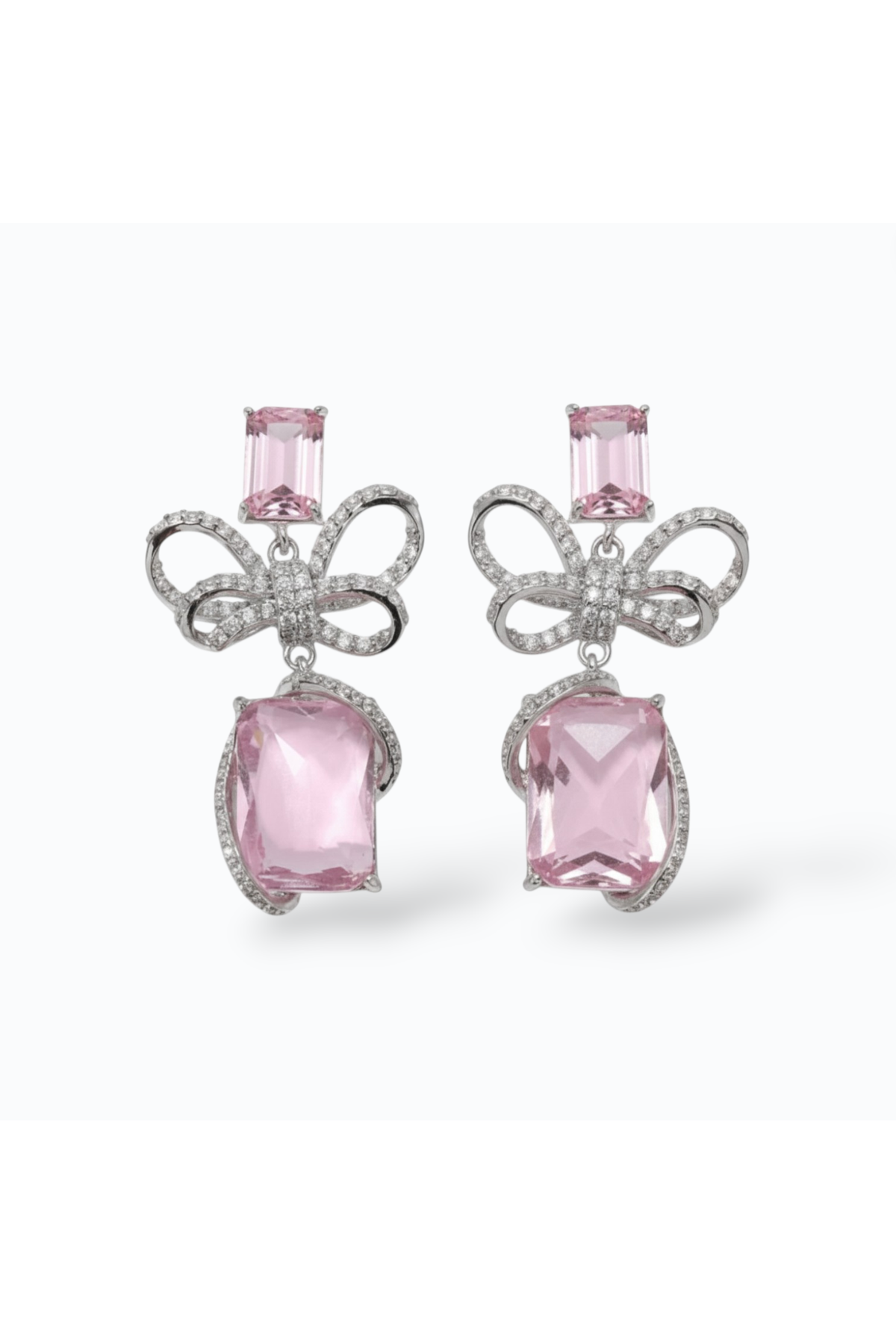IMOGEN | CUBIC ZIRCONIA DROP EARRING - Pink