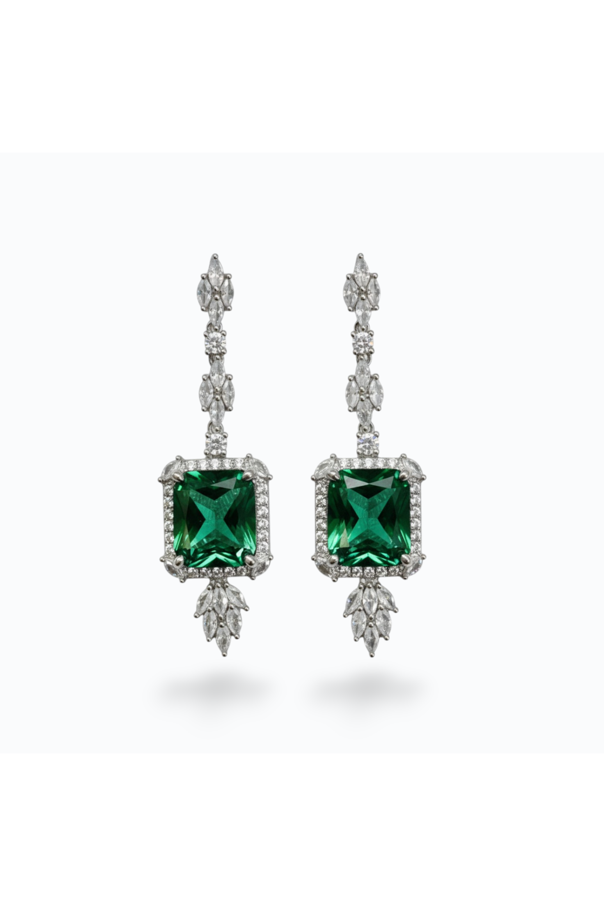 KAISA | CUBIC ZIRCONIA DROP EARRING - Emerald