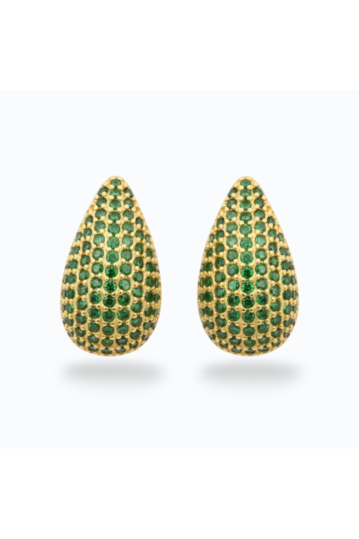 ELENA | SMALL TEAR DROP EARRING - Emerald