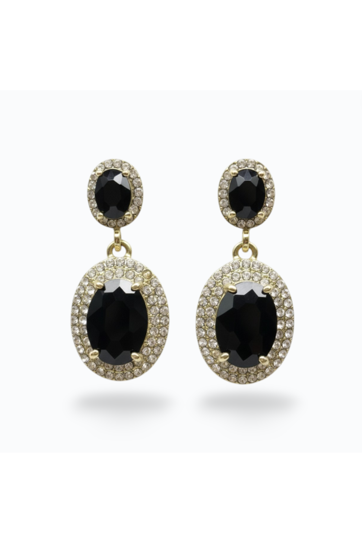 KYLE | OVAL DROP EARRING - Gold/Black