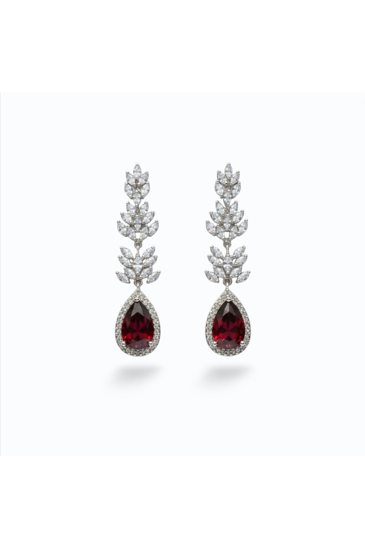 CHLOE | CUBIC DROP EARRING - Red