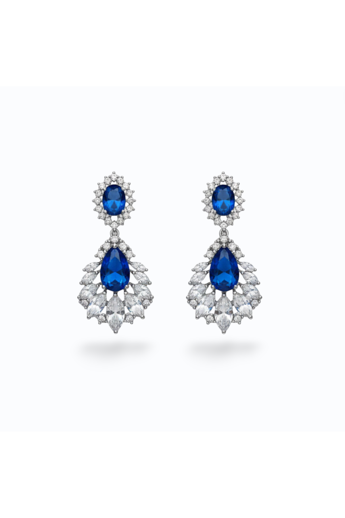 ROSE | CUBIC DROP EARRING - Royal Blue
