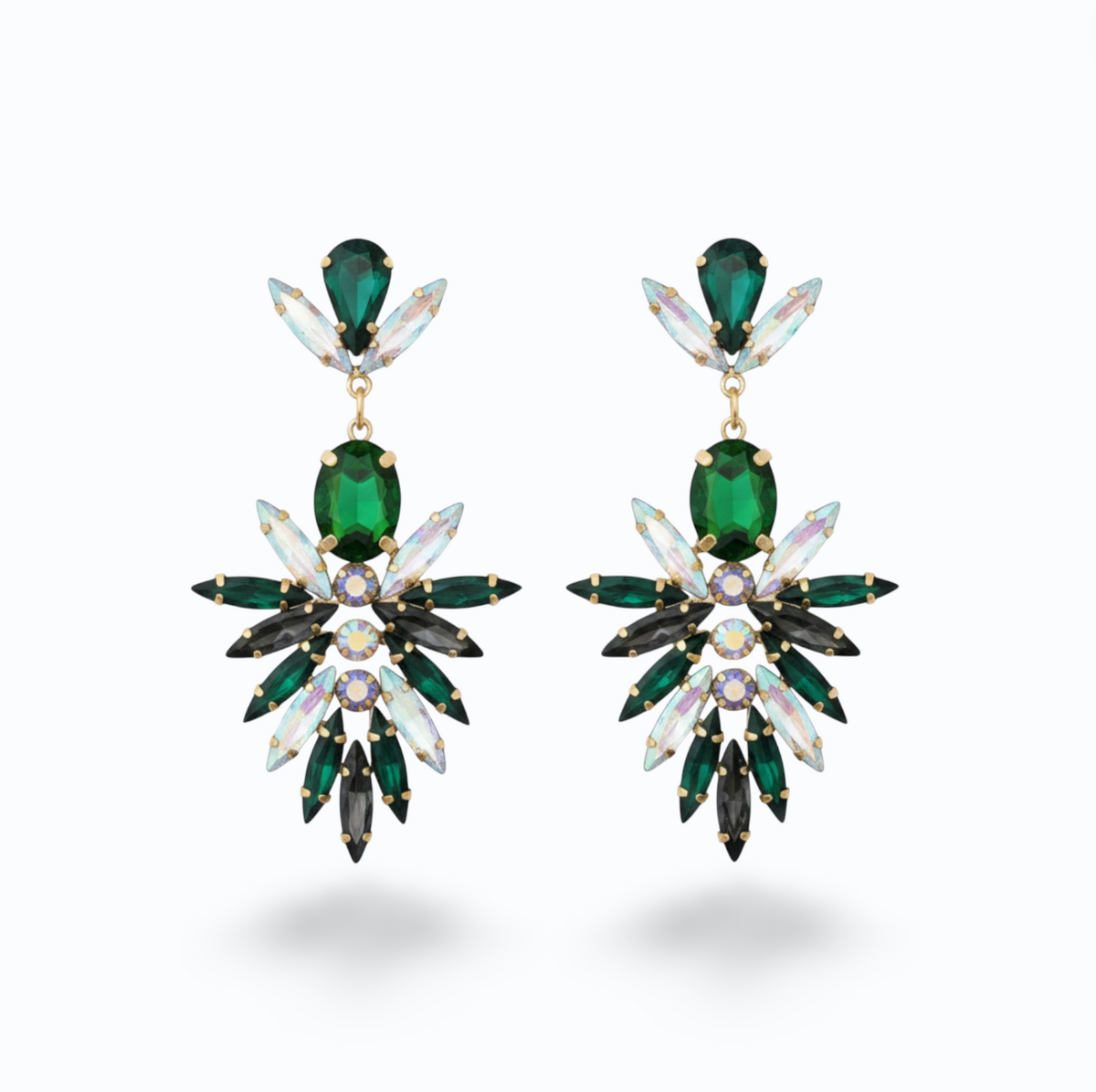 MAREE | FACETED STAR DROP EARRING - Emerald