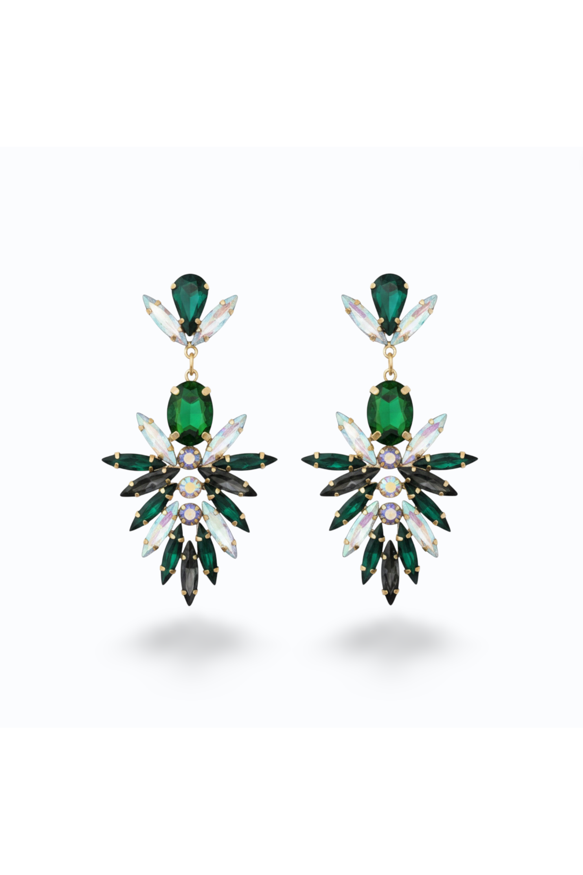 MAREE | FACETED STAR DROP EARRING - Emerald