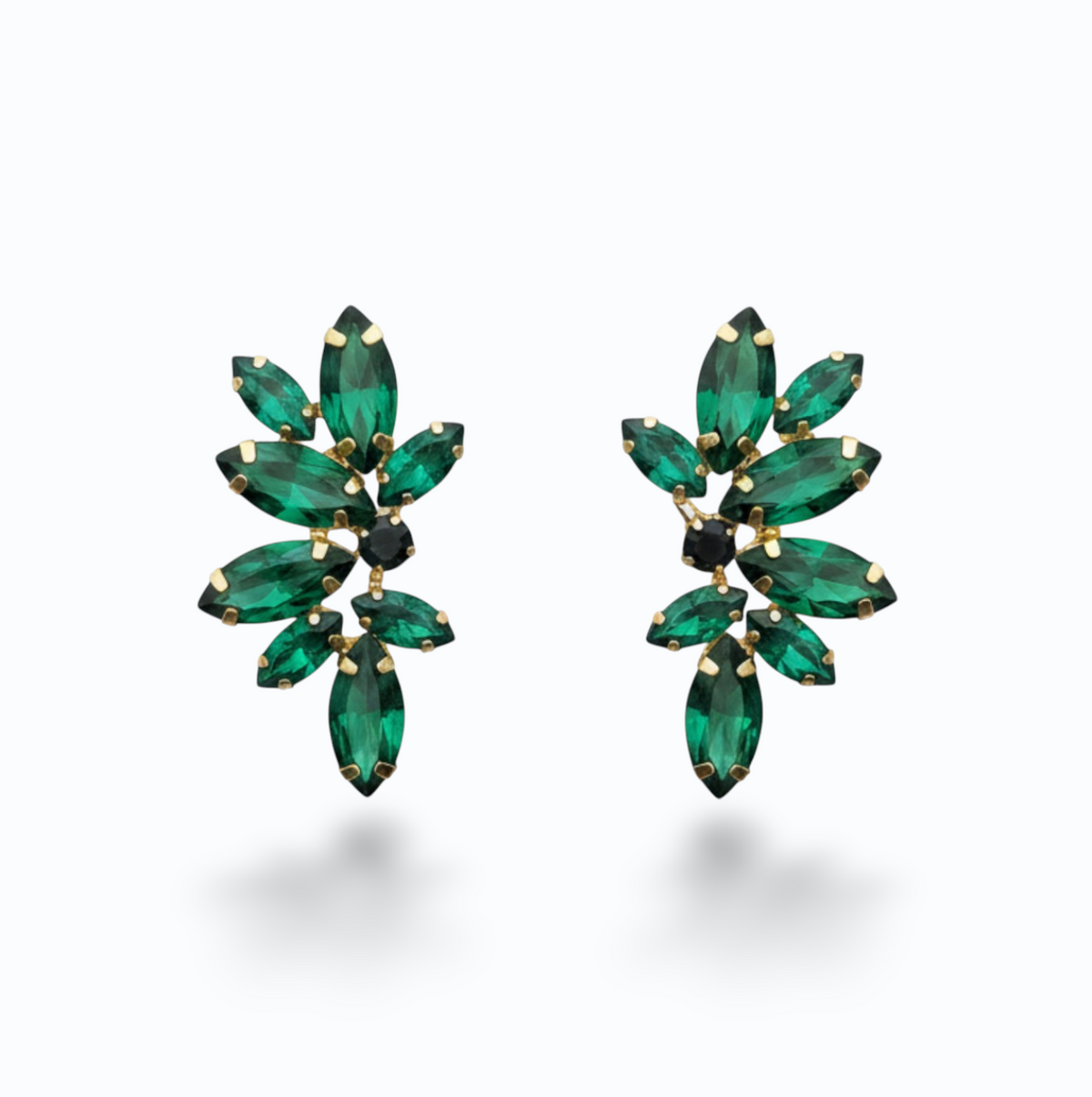 KARA | CRYSTAL ARCH EARRING - Emerald