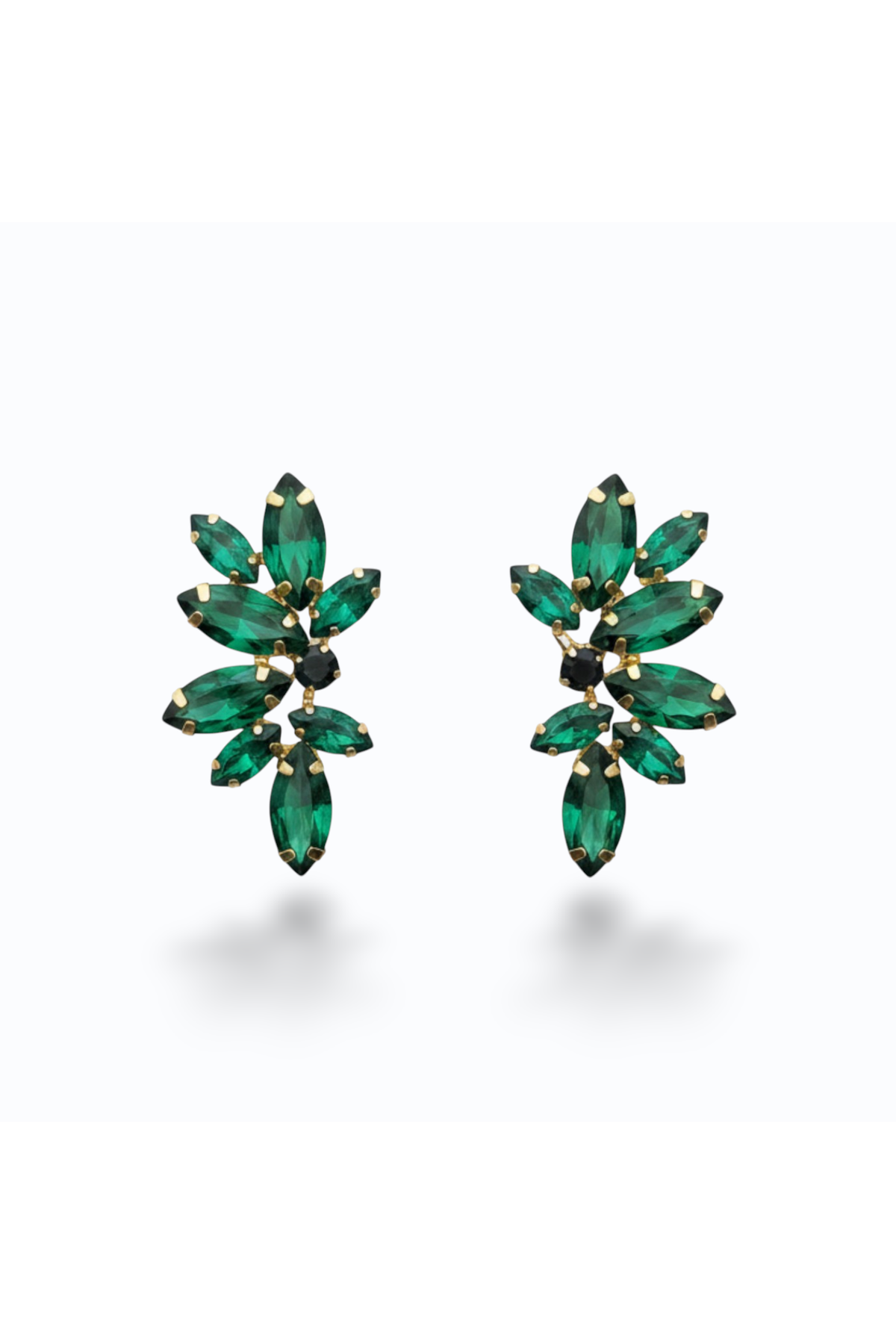 KARA | CRYSTAL ARCH EARRING - Emerald