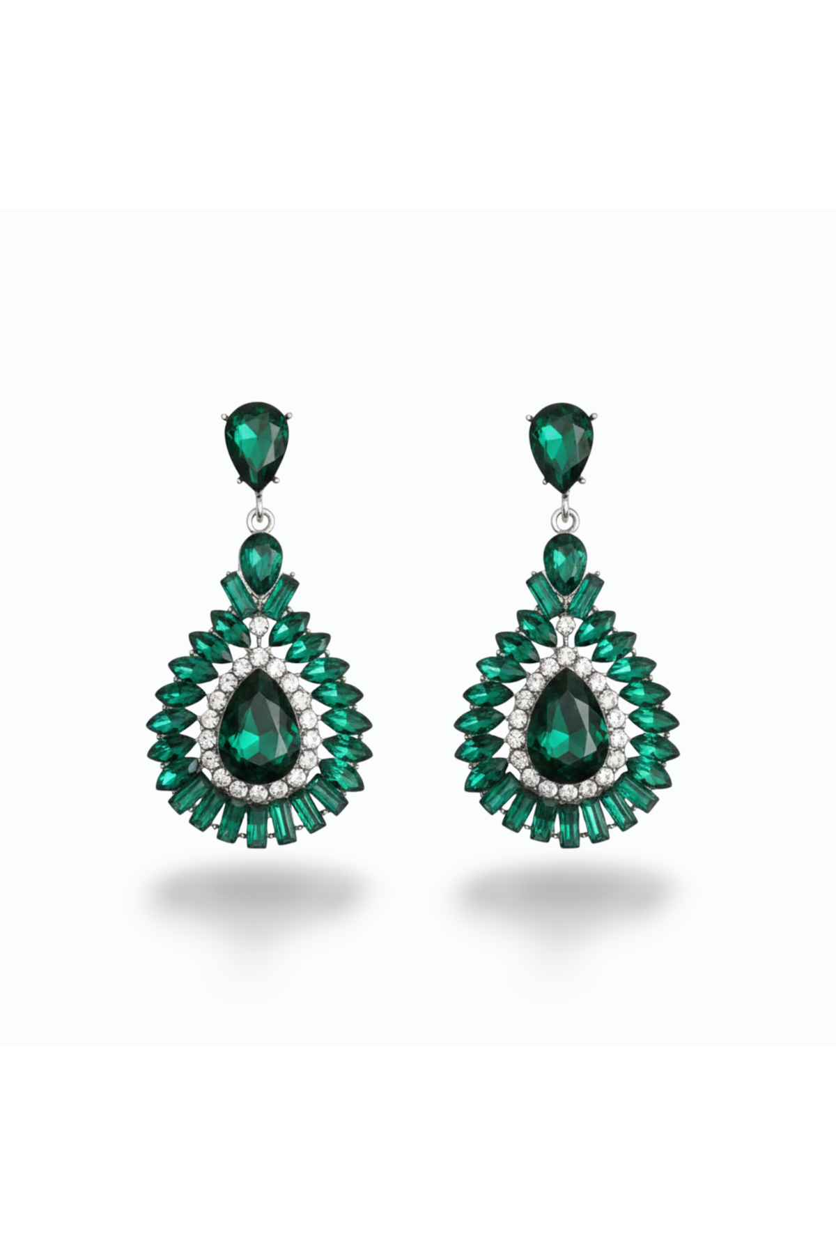 CATALINA | CRYSTAL DROP EARRING - Emerald
