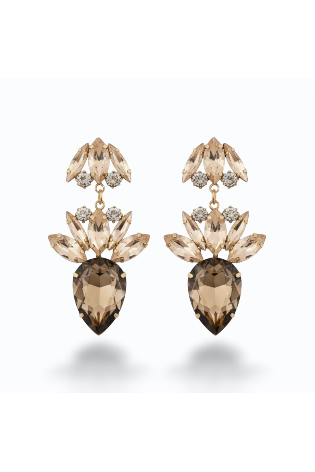 AMBER | CRYSTAL PEAR DROP EARRING