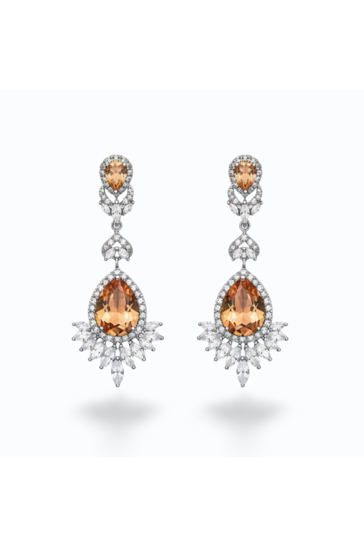 ELOISE | CUBIC ZIRCONIA DROP EARRING - Apricot