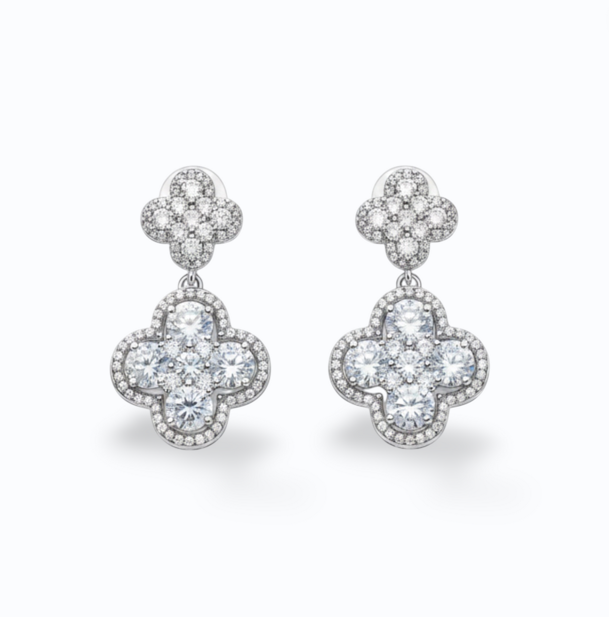 BELLE | SILVER CLOVER EARRINGS