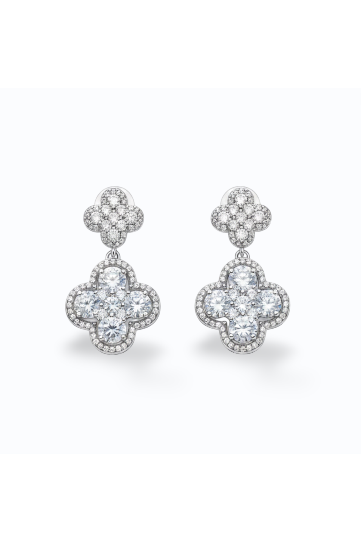 BELLE | SILVER CLOVER EARRINGS