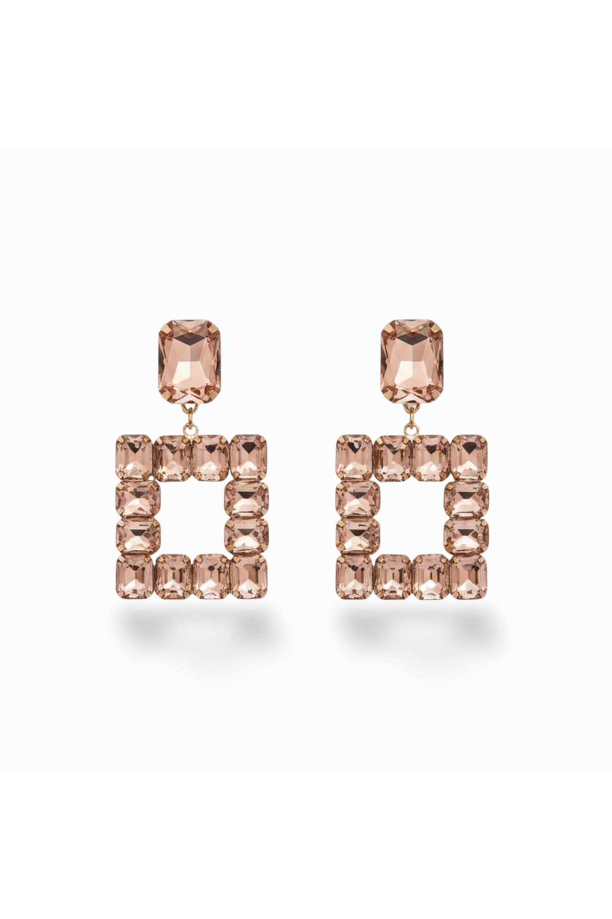 TAYLOR | SQUARE CRYSTAL DROP - Pale Pink