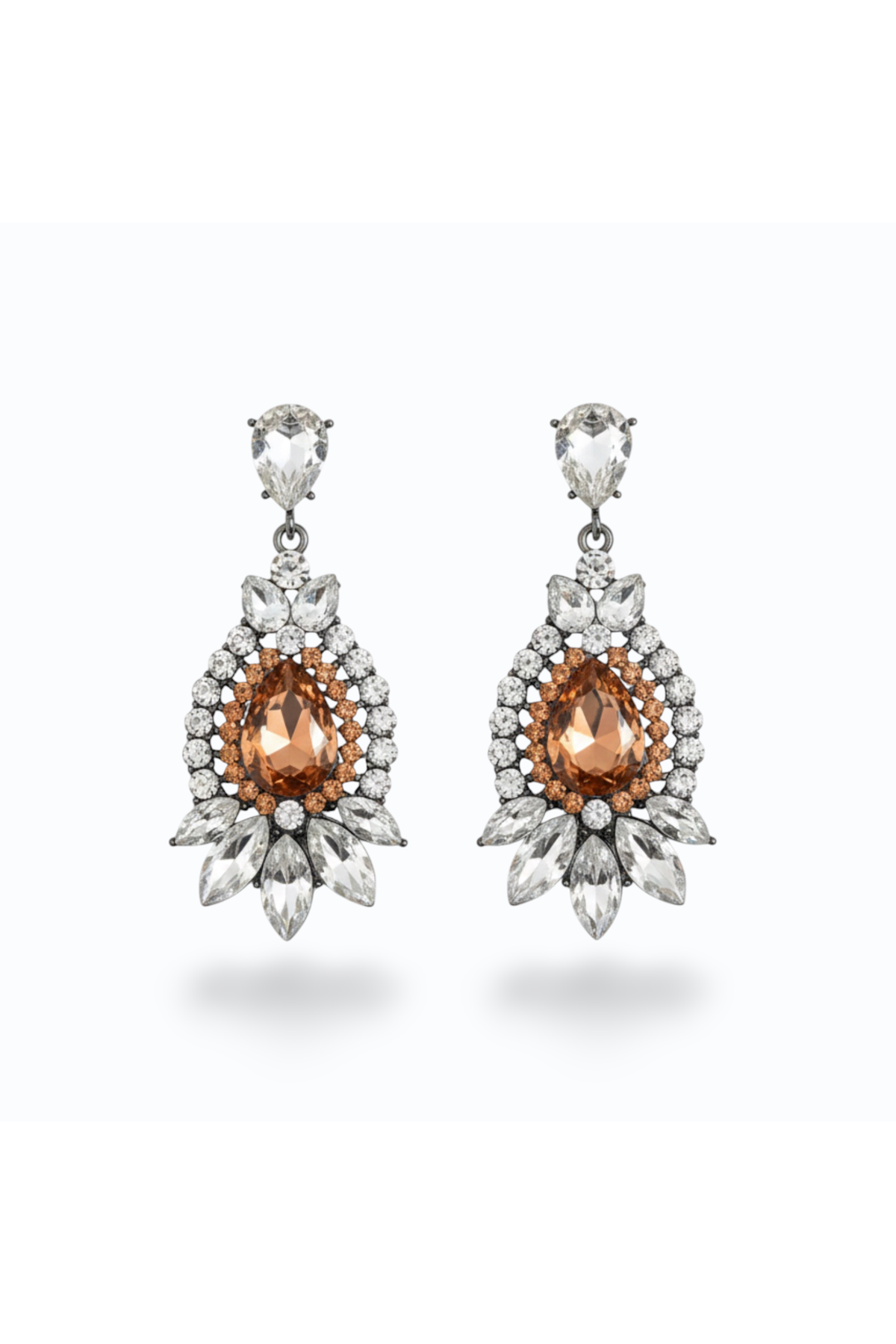 GEORGIA | CRYSTAL EARRING - Apricot