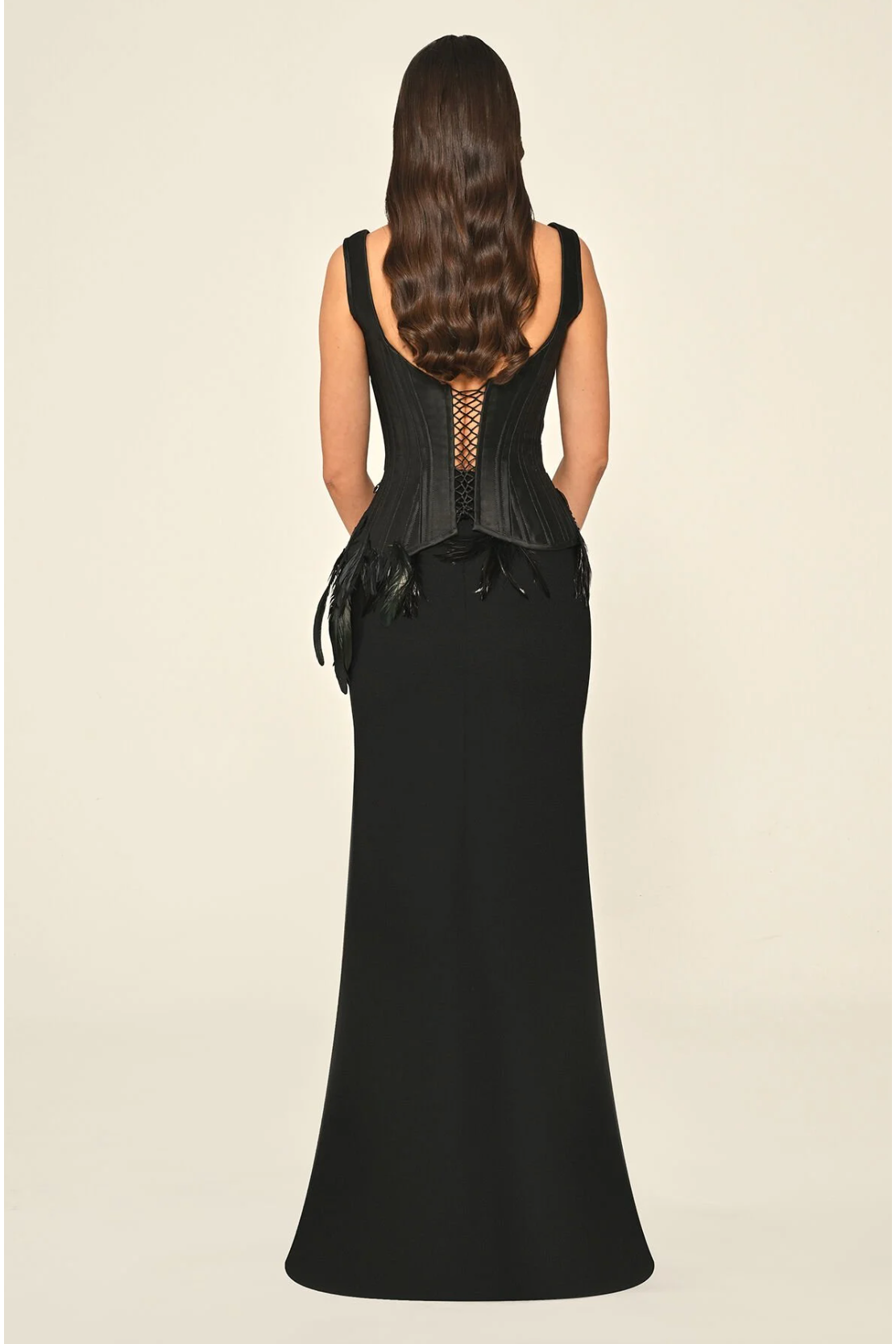 AB | Crystal Feather Corset Gown