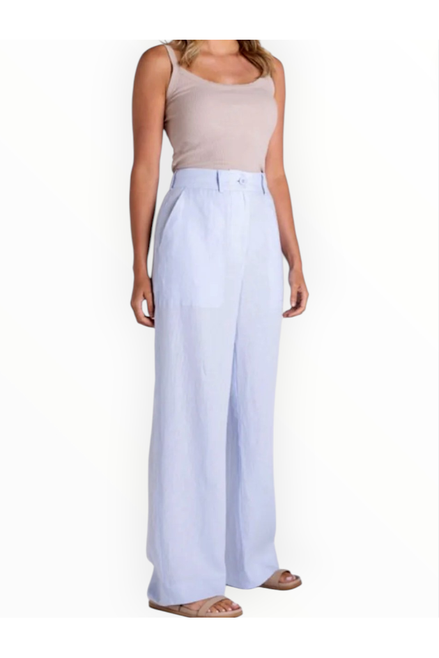 TWO T's | LINEN PANT - Ice Blue