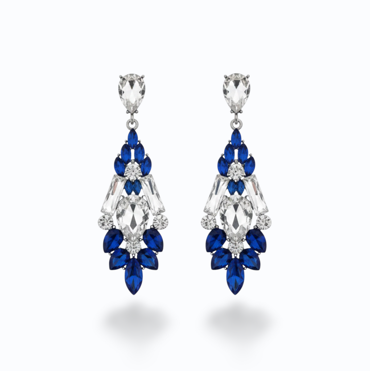 ASHLEY | CRYSTAL DROP EARRING - Royal Blue