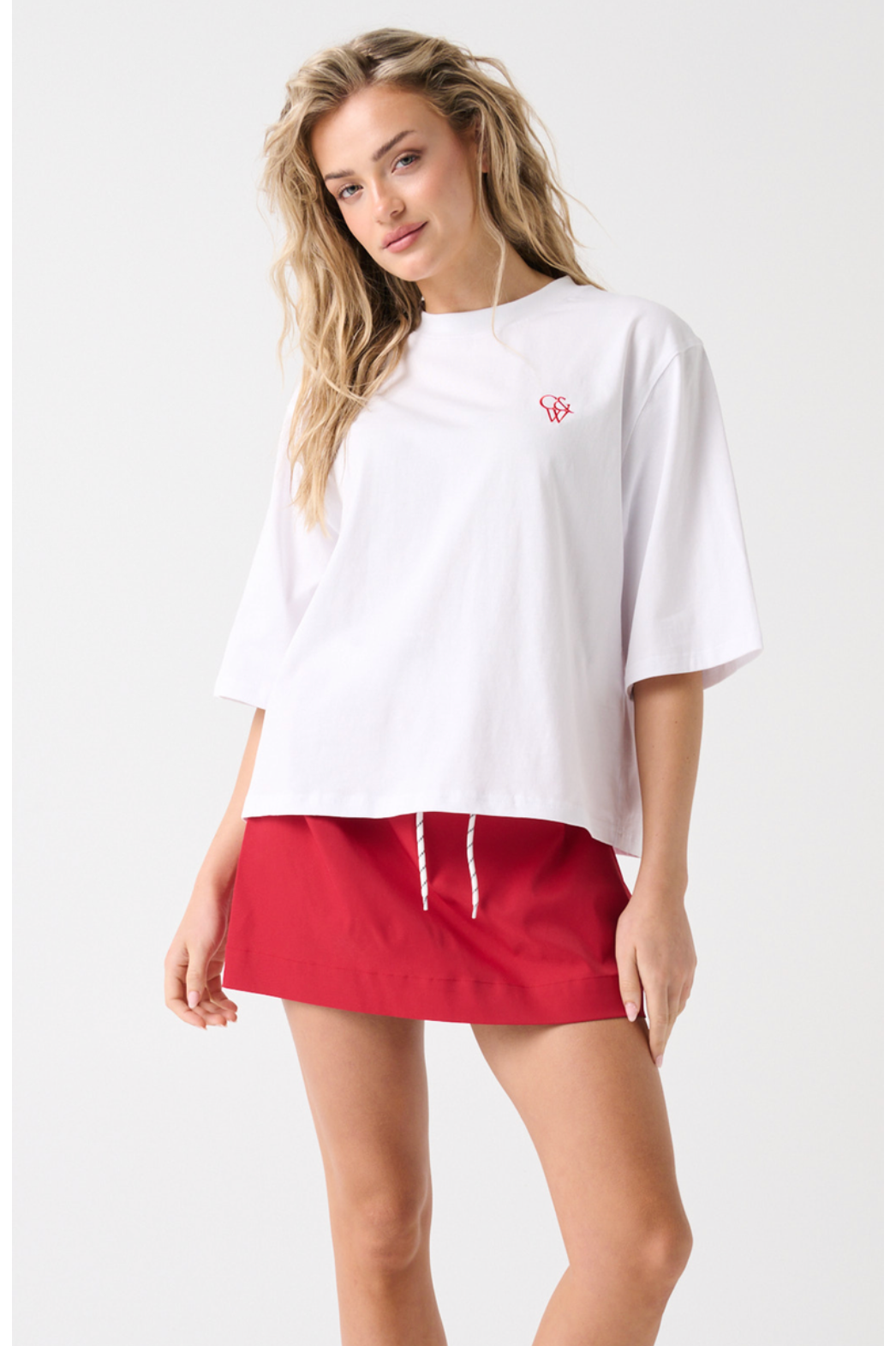 CARTEL & WILLOW | Hallie Tee - White/Red
