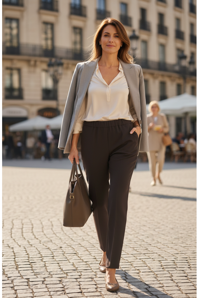 MONARI | STRAIGHT LEG PANT - Dark Chocolate