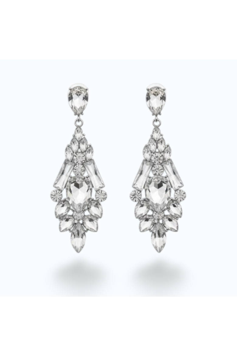 ASHLEY | CRYSTAL DROP EARRING - Clear