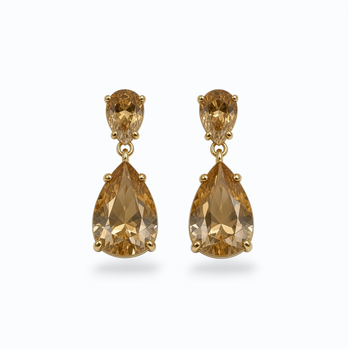 NELLE | CHAMPAGNE GOLD TEARDROP EARRINGS