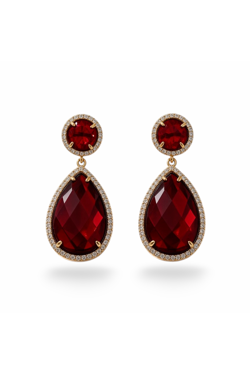 SHYLA | DROP EARRING - RUBY RED