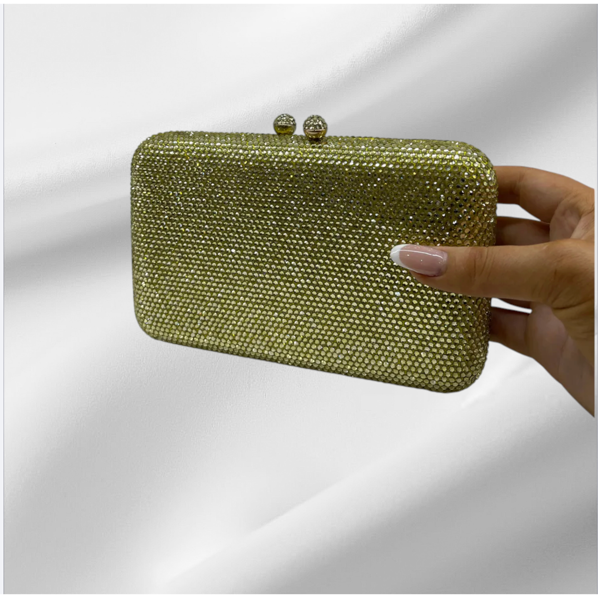 LEMON YELLOW CRYSTAL CLUTCH