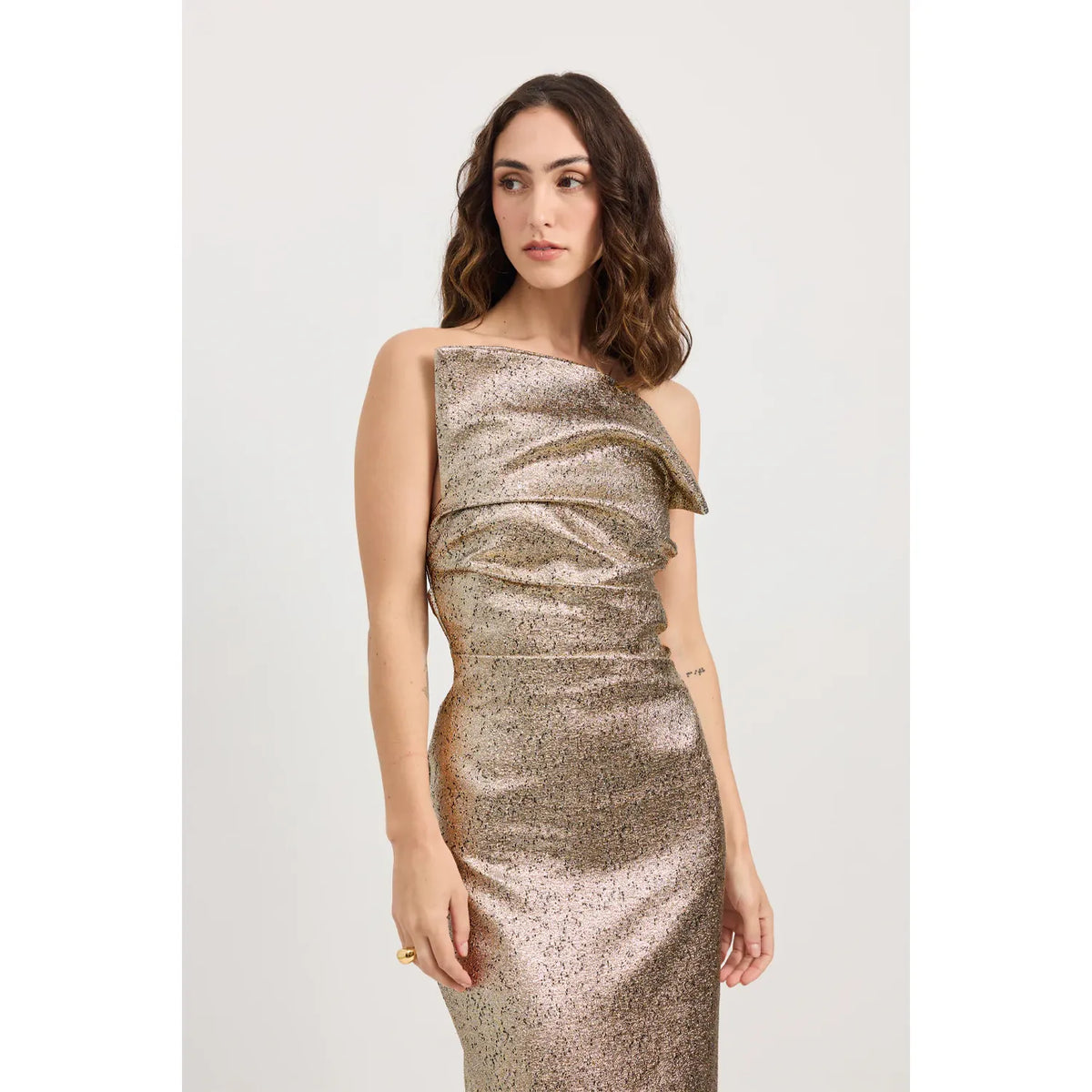 TOJHA | TACOMA DRESS - Metallic Champagne