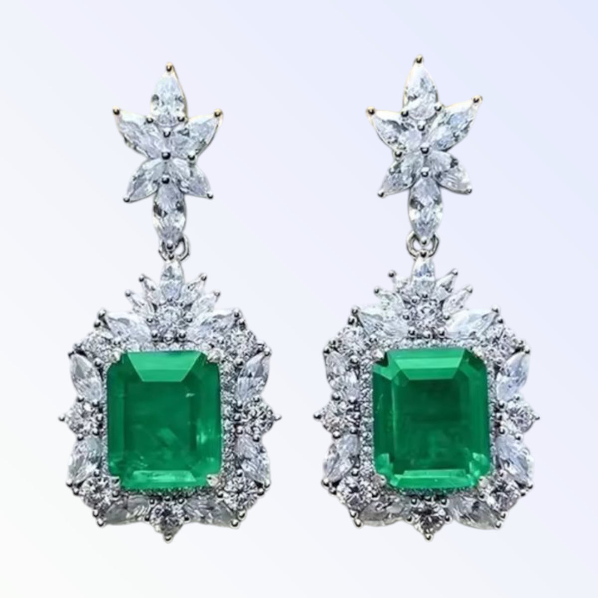 ARIEL | CUBIC ZIRCONIA EARRING - Emerald