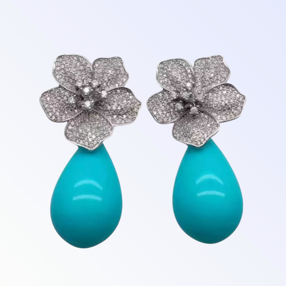 HARPER | FLOWER EARRING - Turquoise