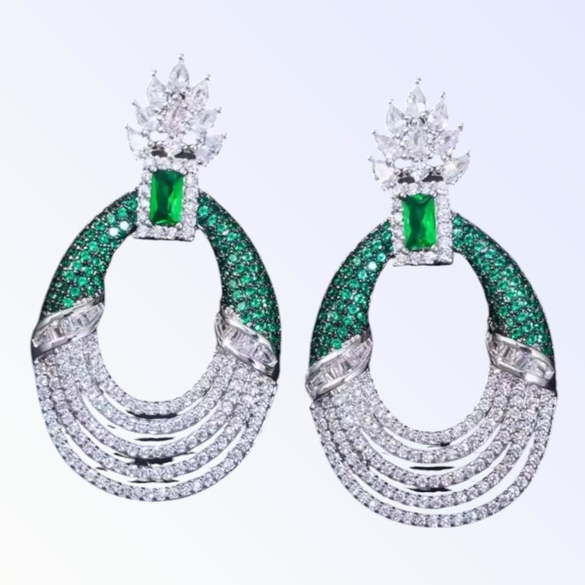 MAEVE | CUBIC ZIRCONIA DROP EARRING - Emerald