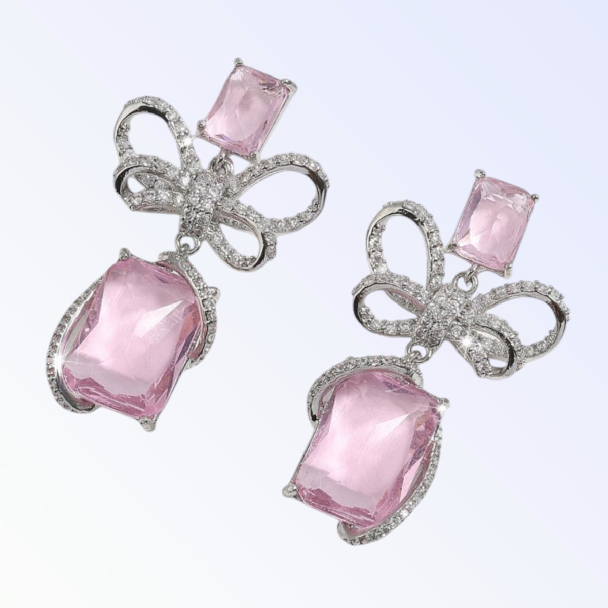 IMOGEN | CUBIC ZIRCONIA DROP EARRING - Pink