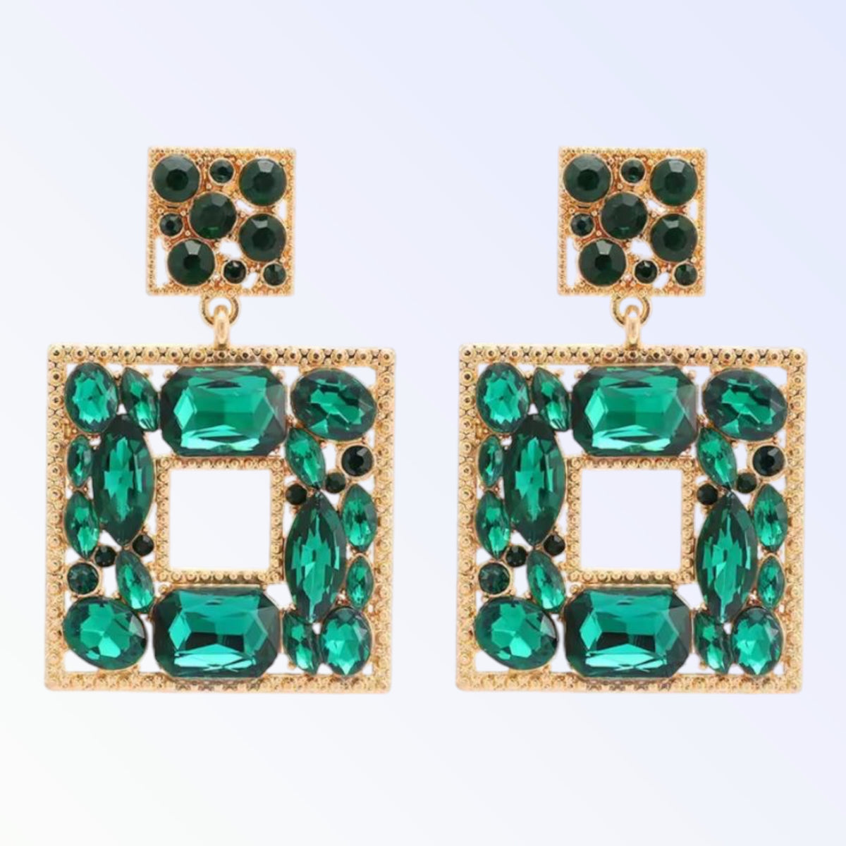 LUCY | CRYSTAL STONE EARRING - Green