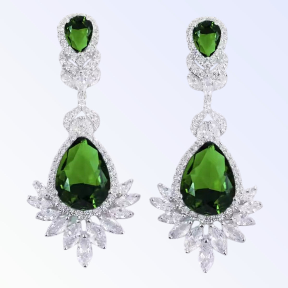 ELOISE | CUBIC ZIRCONIA DROP EARRING - Emerald Green