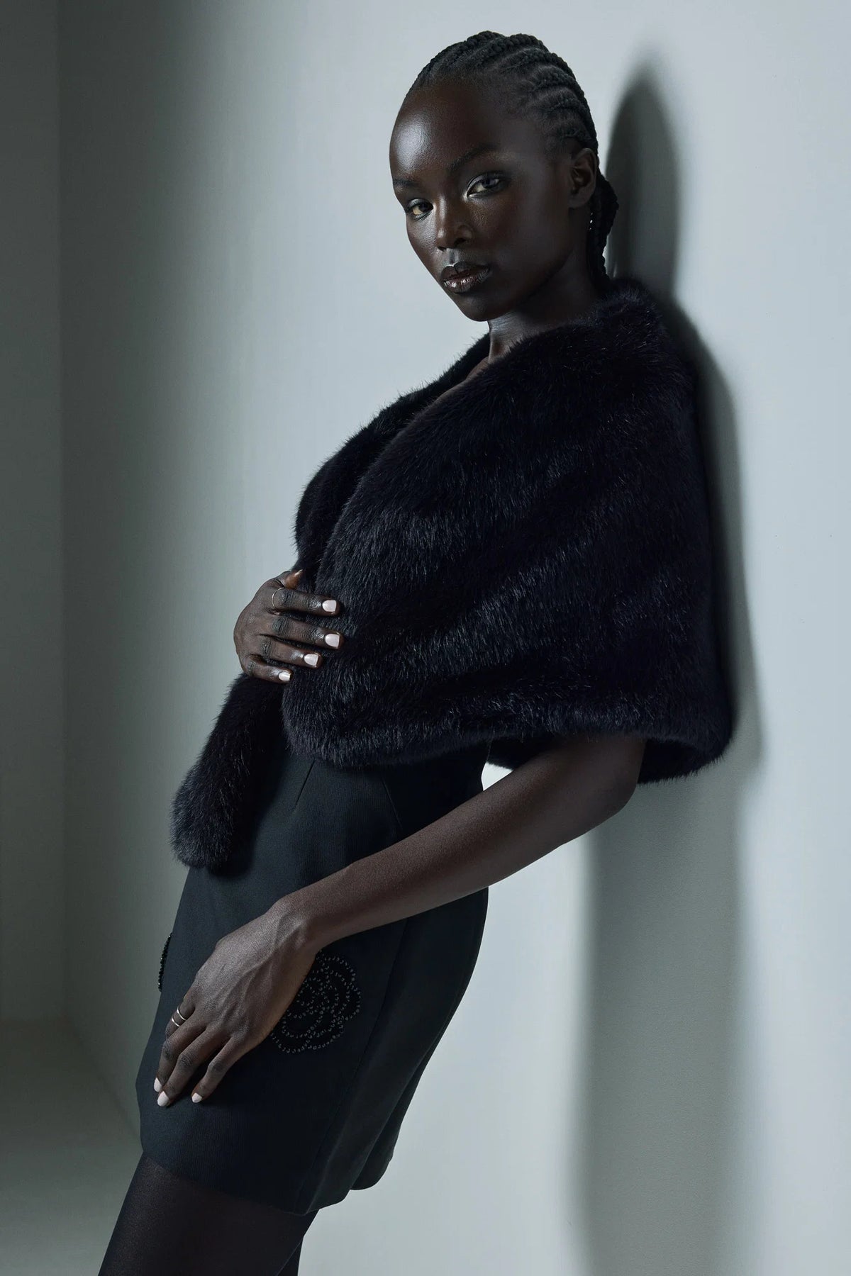 UNREAL FUR | Yasmine Wrap - Black