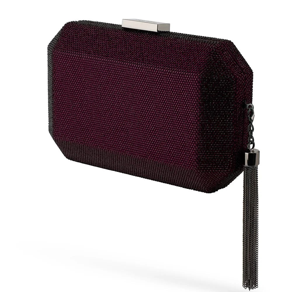OLGA BERG | GIA Crystal Clutch - Burgandy