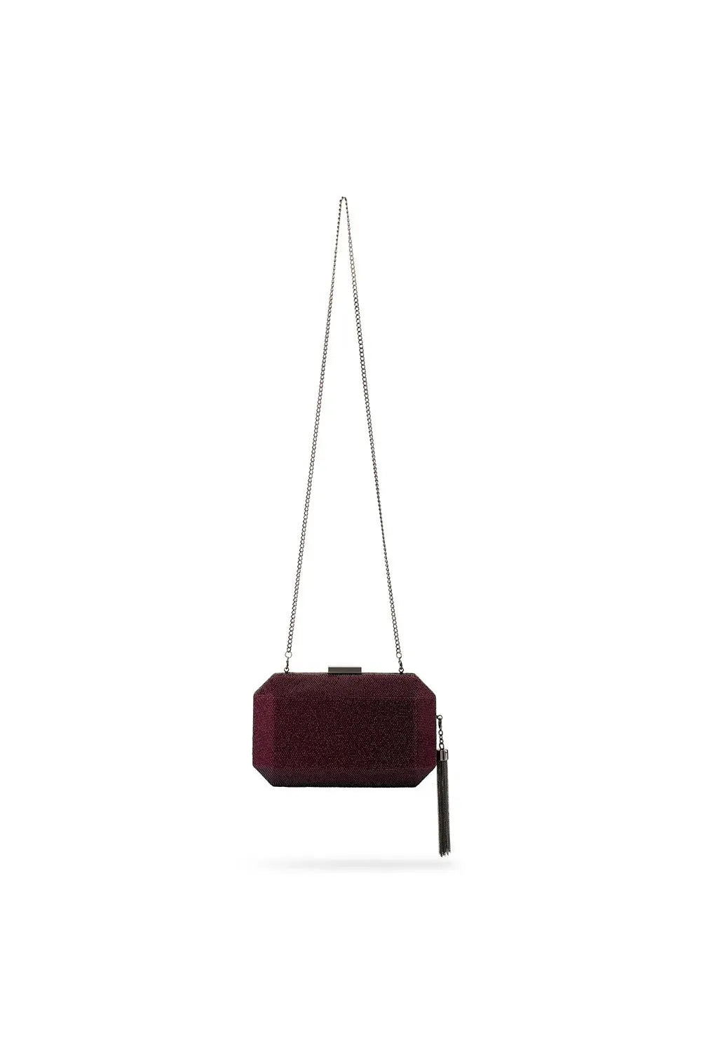 OLGA BERG | GIA Crystal Clutch - Burgandy
