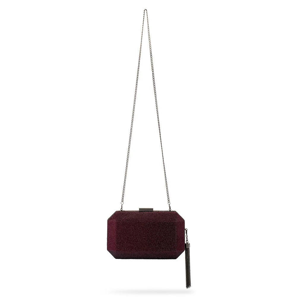 OLGA BERG | GIA Crystal Clutch - Burgandy