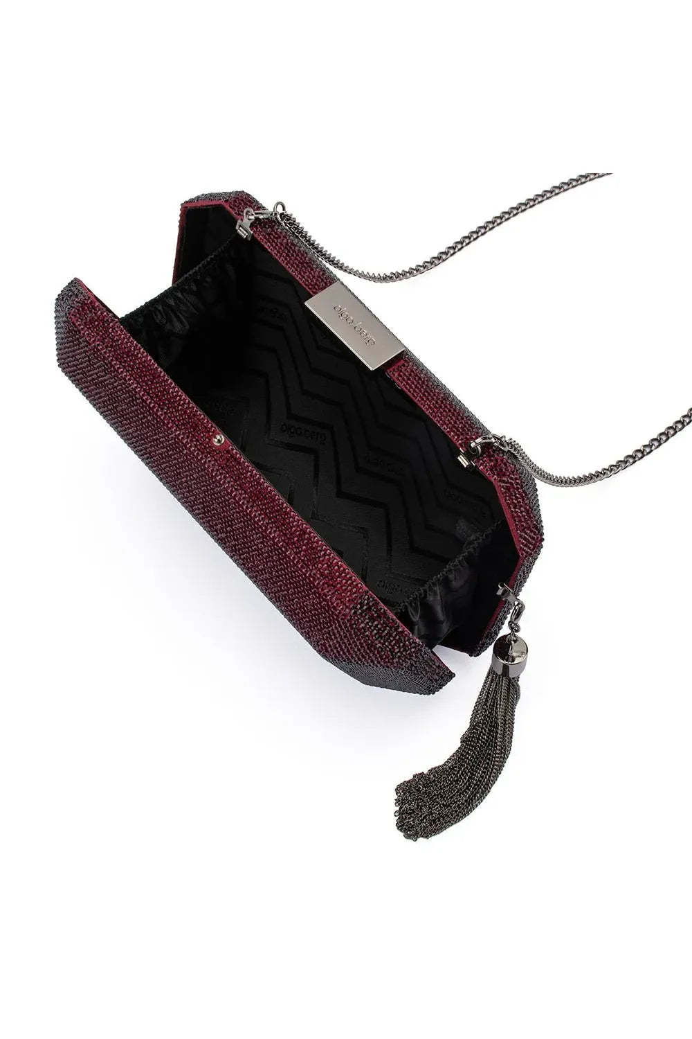 OLGA BERG | GIA Crystal Clutch - Burgandy