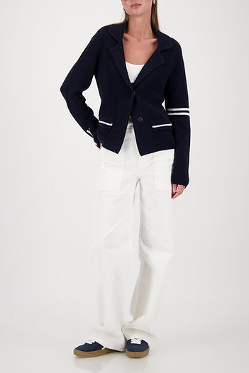 MONARI | KNITTED BLAZER JACKET - Navy