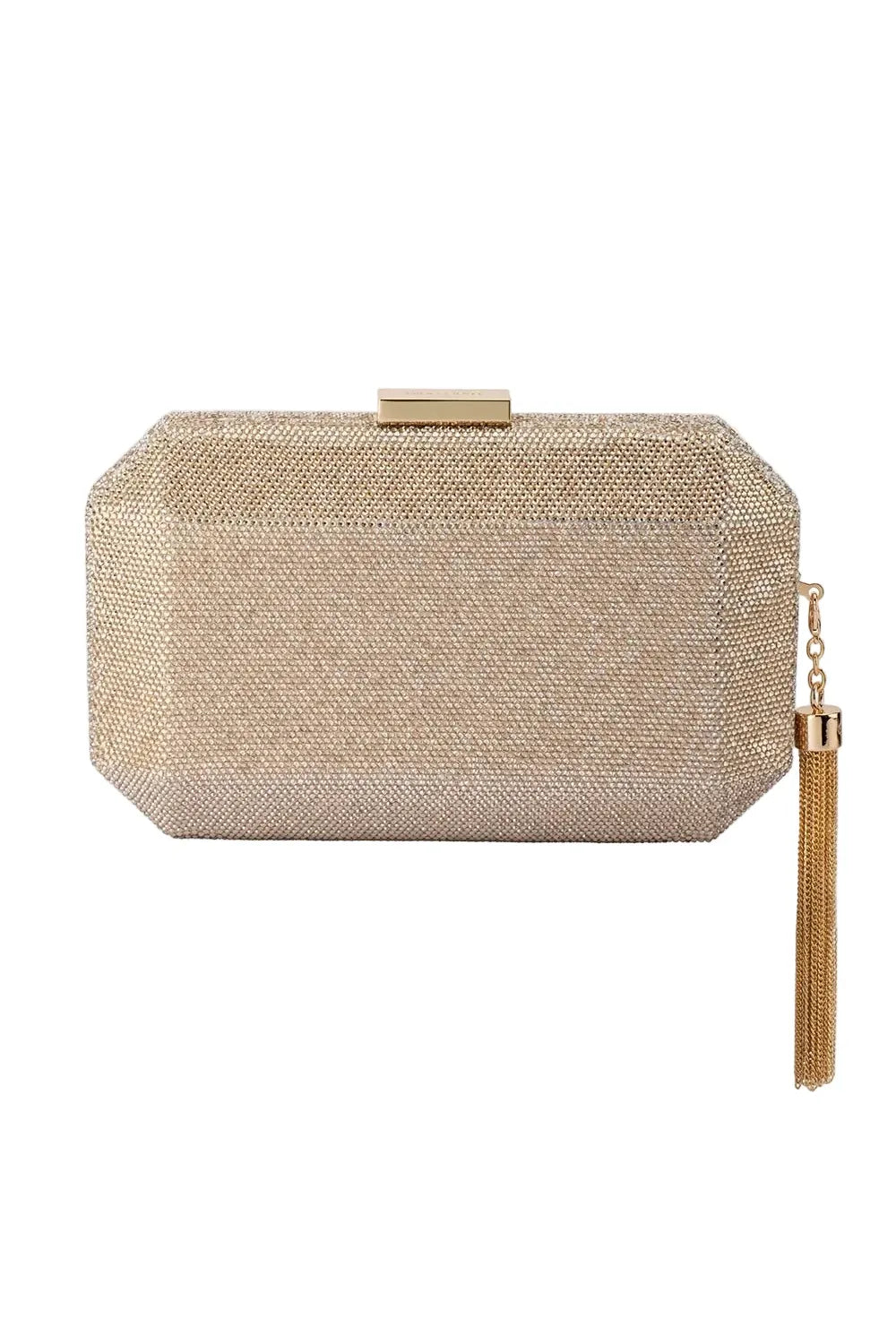 OLGA BERG | GIA Crystal Clutch - Champagne