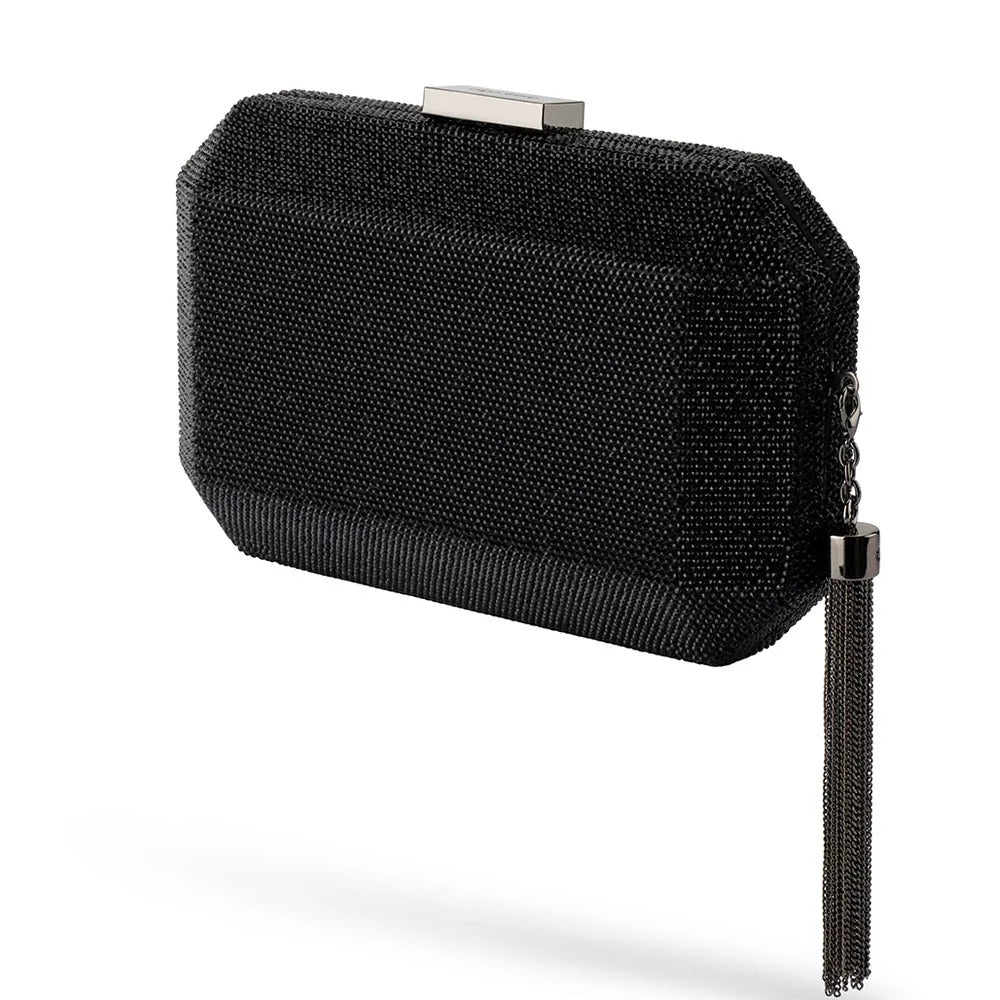 OLGA BERG | GIA Crystal Clutch - Black