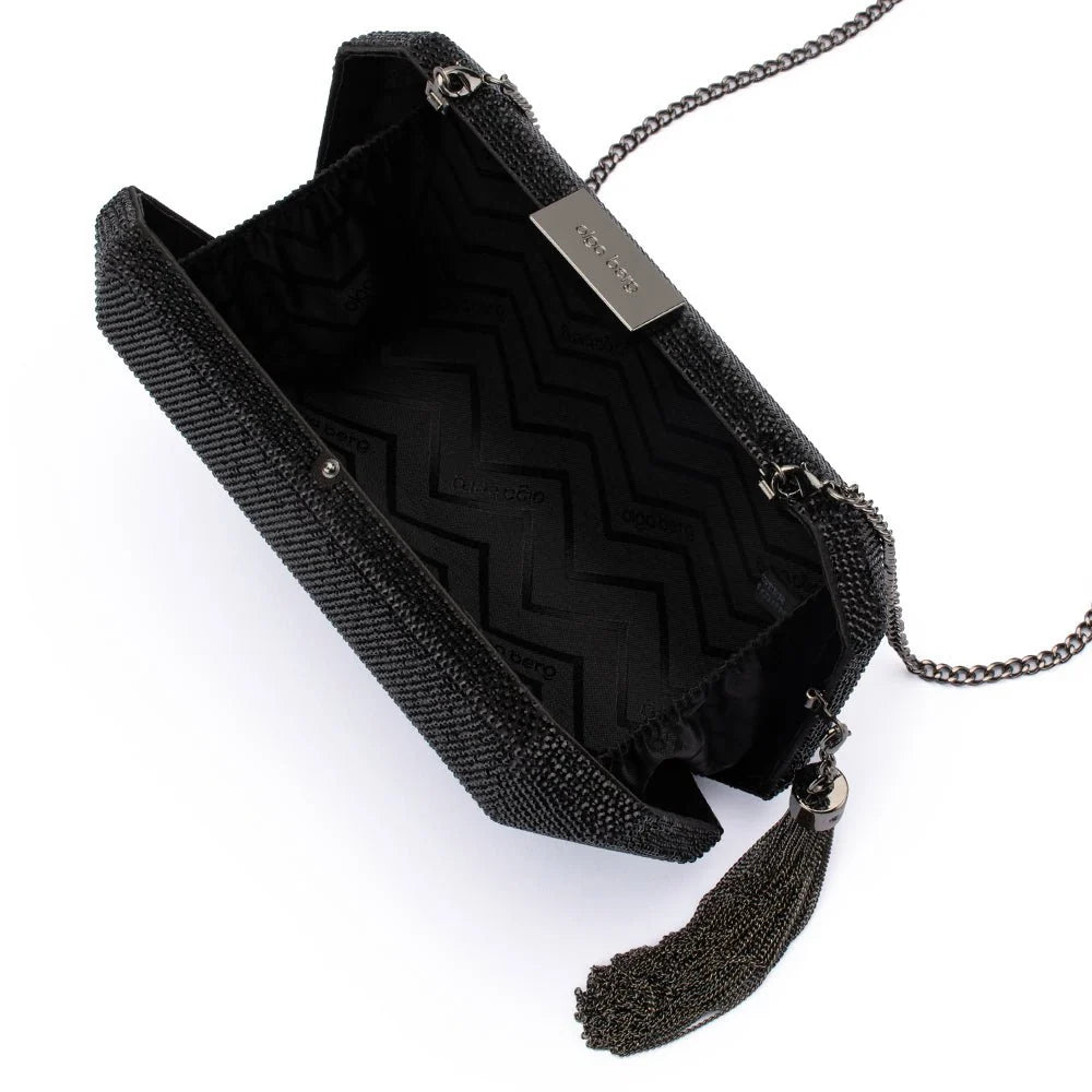OLGA BERG | GIA Crystal Clutch - Black