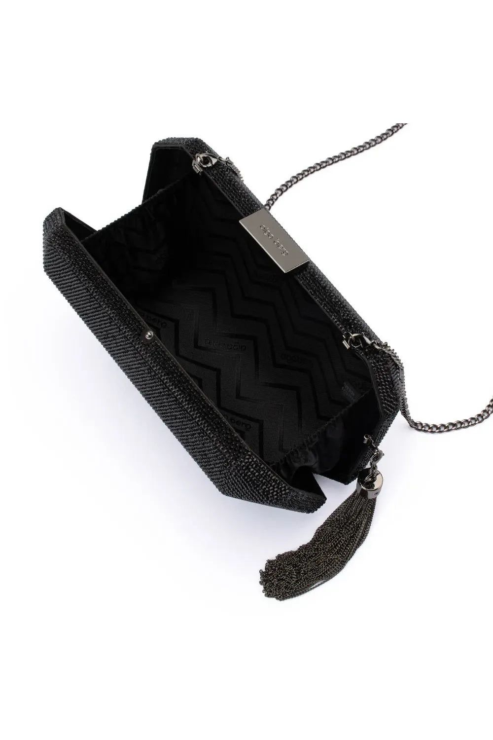 OLGA BERG | GIA Crystal Clutch - Black