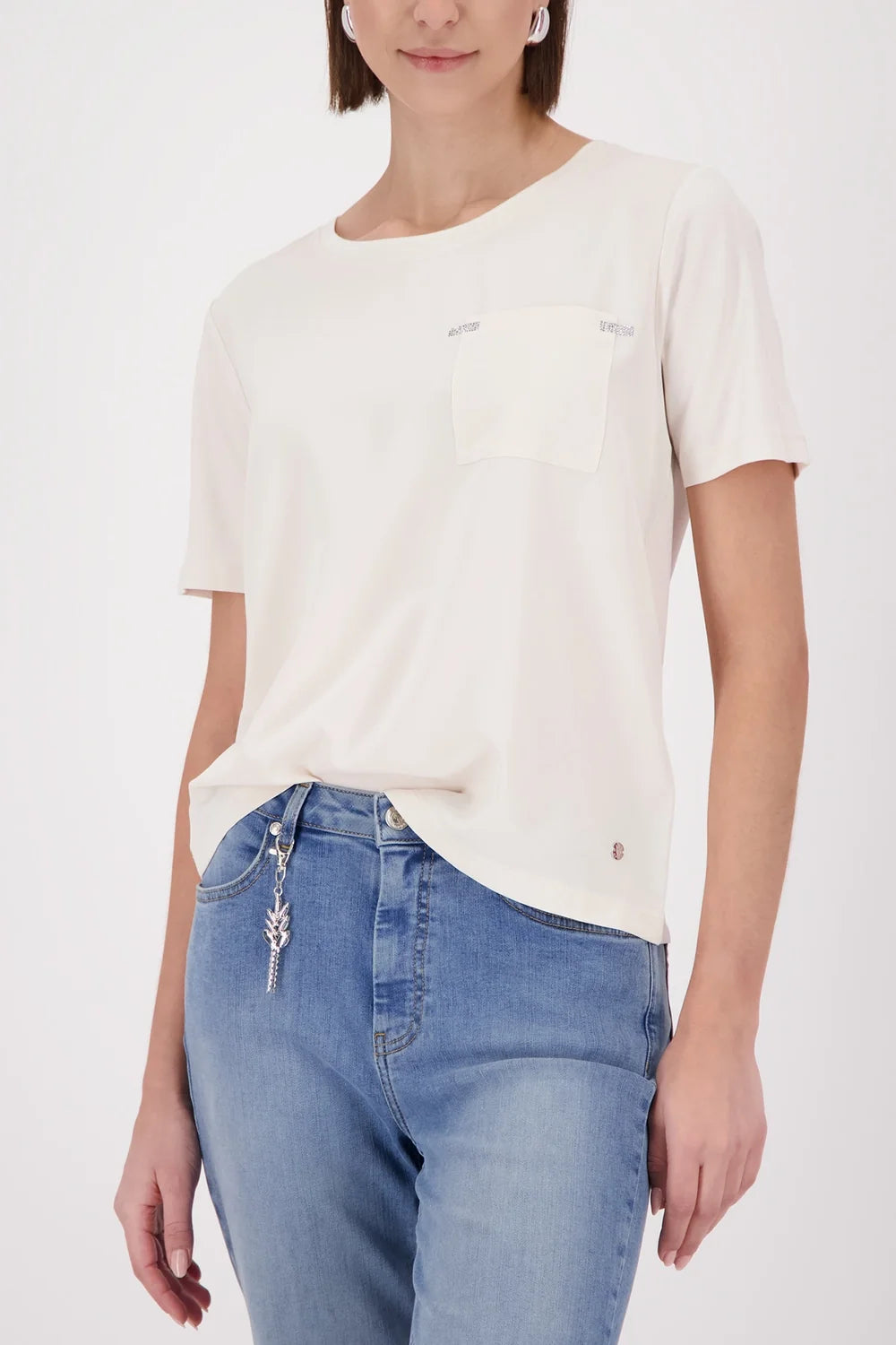 MONARI | RHINESTONE DETAILED T-SHIRT - Offwhite