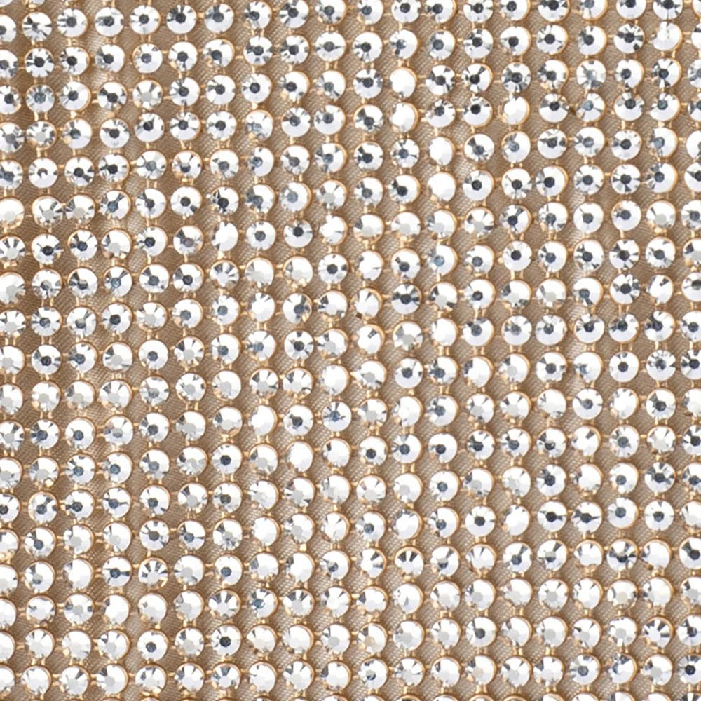 OLGA BERG | ELA CRYSTAL MESH - GOLD