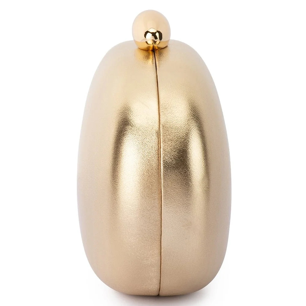 OLGA BERG | YUZU Oval Clutch - Gold
