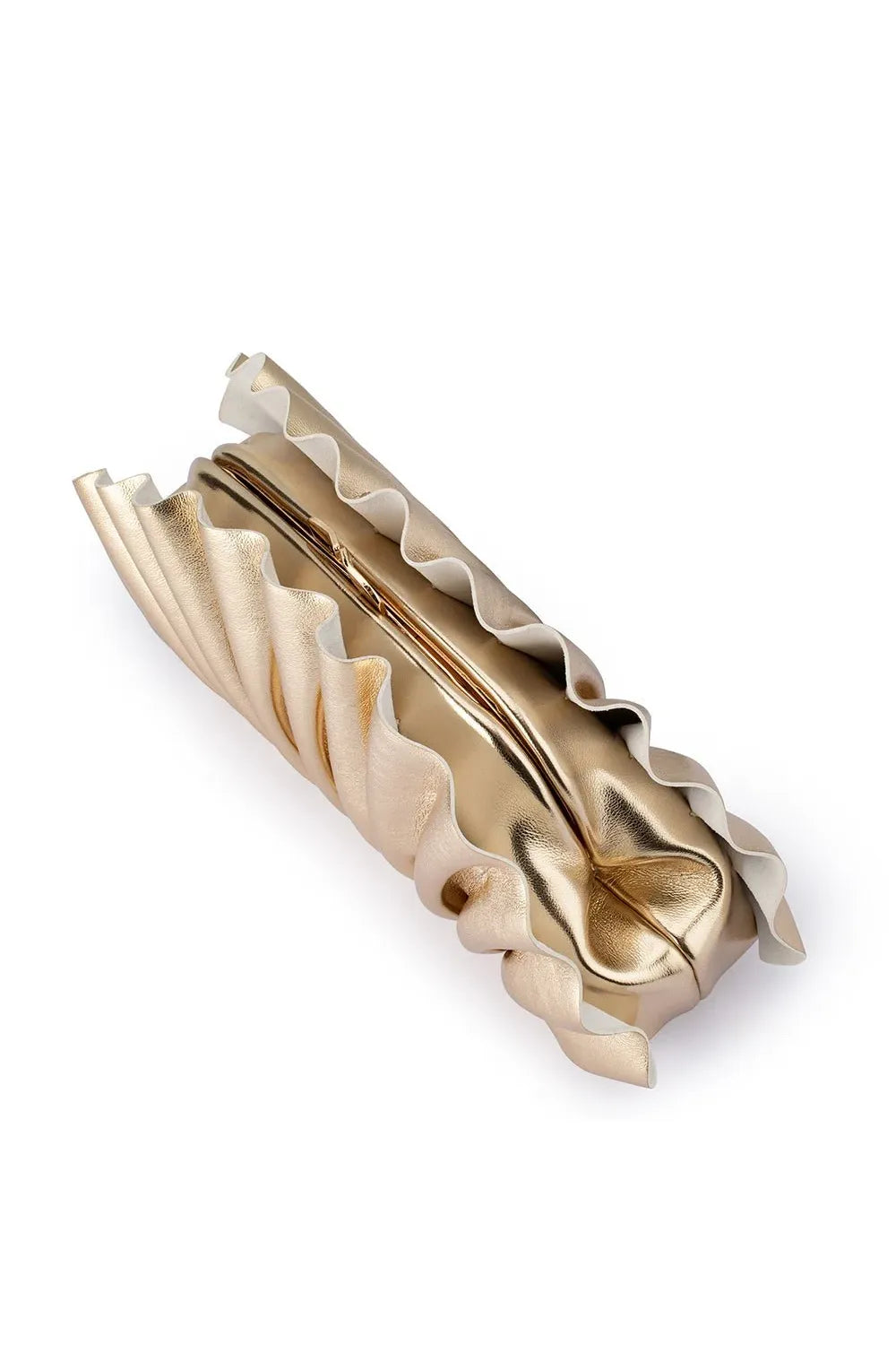 OLGA BERG | HOLLIE - Pleated Clutch Gold