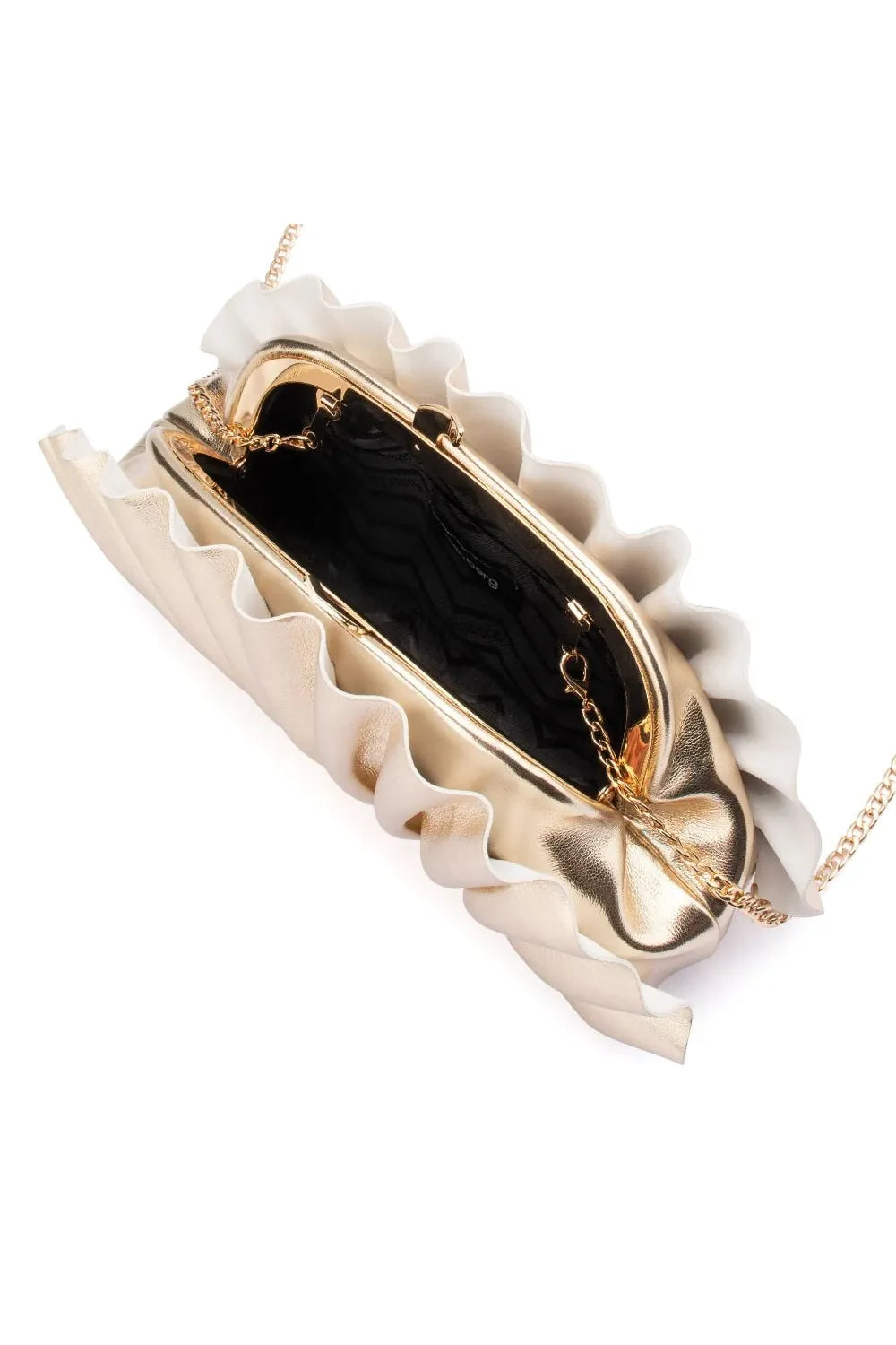 OLGA BERG | HOLLIE - Pleated Clutch Gold