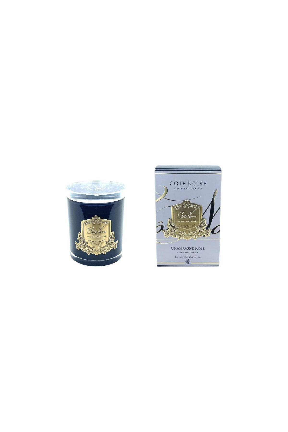 COTE NOIRE | PINK CHAMPAGNE - GOLD BADGE CANDLE