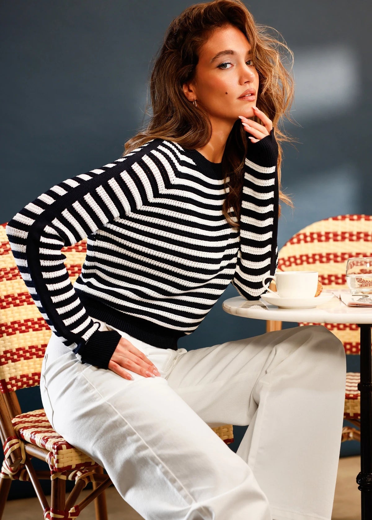 MONARI | NAVY STRIPED JUMPER